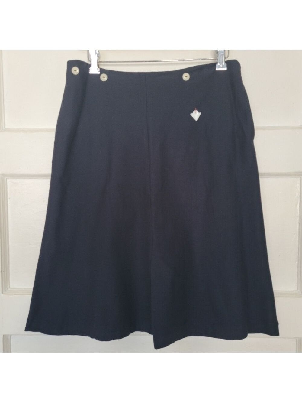 NWT YOSHI KONDO Paris 2569 Dark Navy A Line Skirt Size L Style is called 'Heart'
